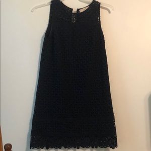 Small navy loft dress with scallop pattern
